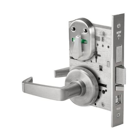 Grade 1 Office Mortise Lock, Double Visual Indicator, 15 Lever, H Rose, SFIC Housing Less Core, Sati